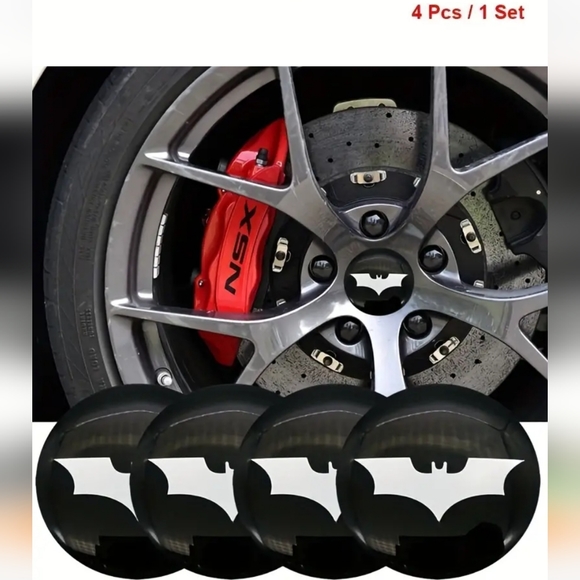 4 pcs Batman  Car Wheel Center Hub Cap Emblem decals 56mm / 2.2 Inc - Picture 3 of 4